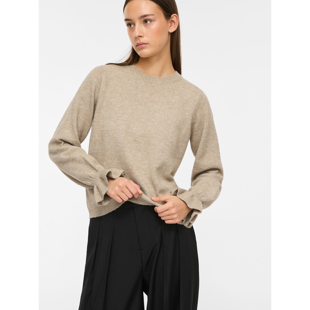 Pull En Maille marron - natural melange1, VILA