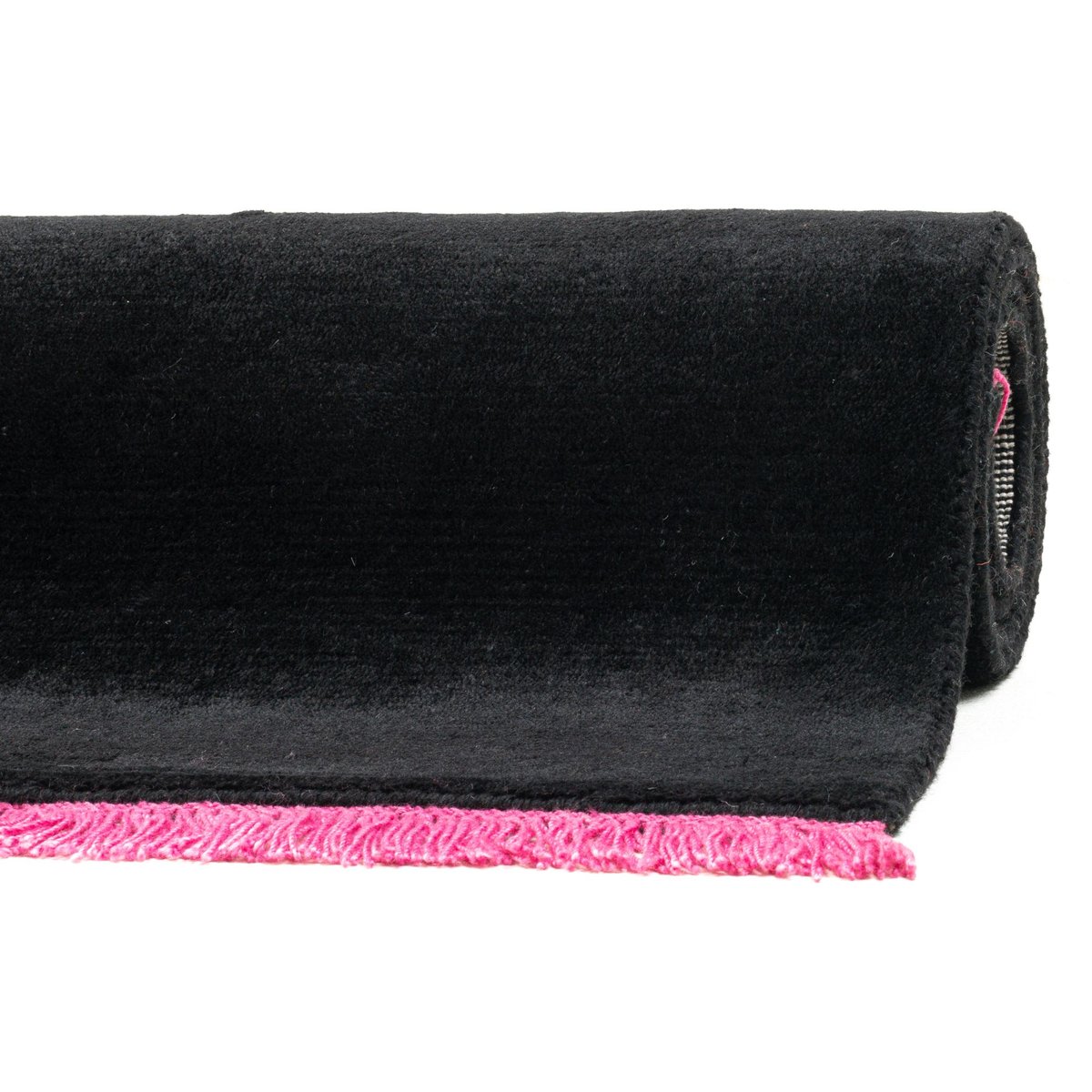 Tapis Nevada Viscose tissé main 100% viscose noir, THEKO