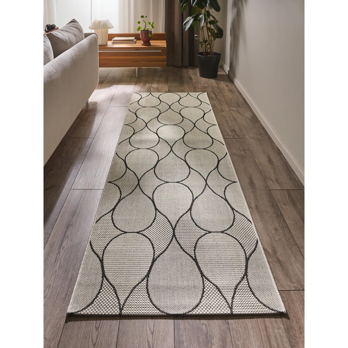Tapis de couloir extérieur & intérieur METRO blanc, BENUTA