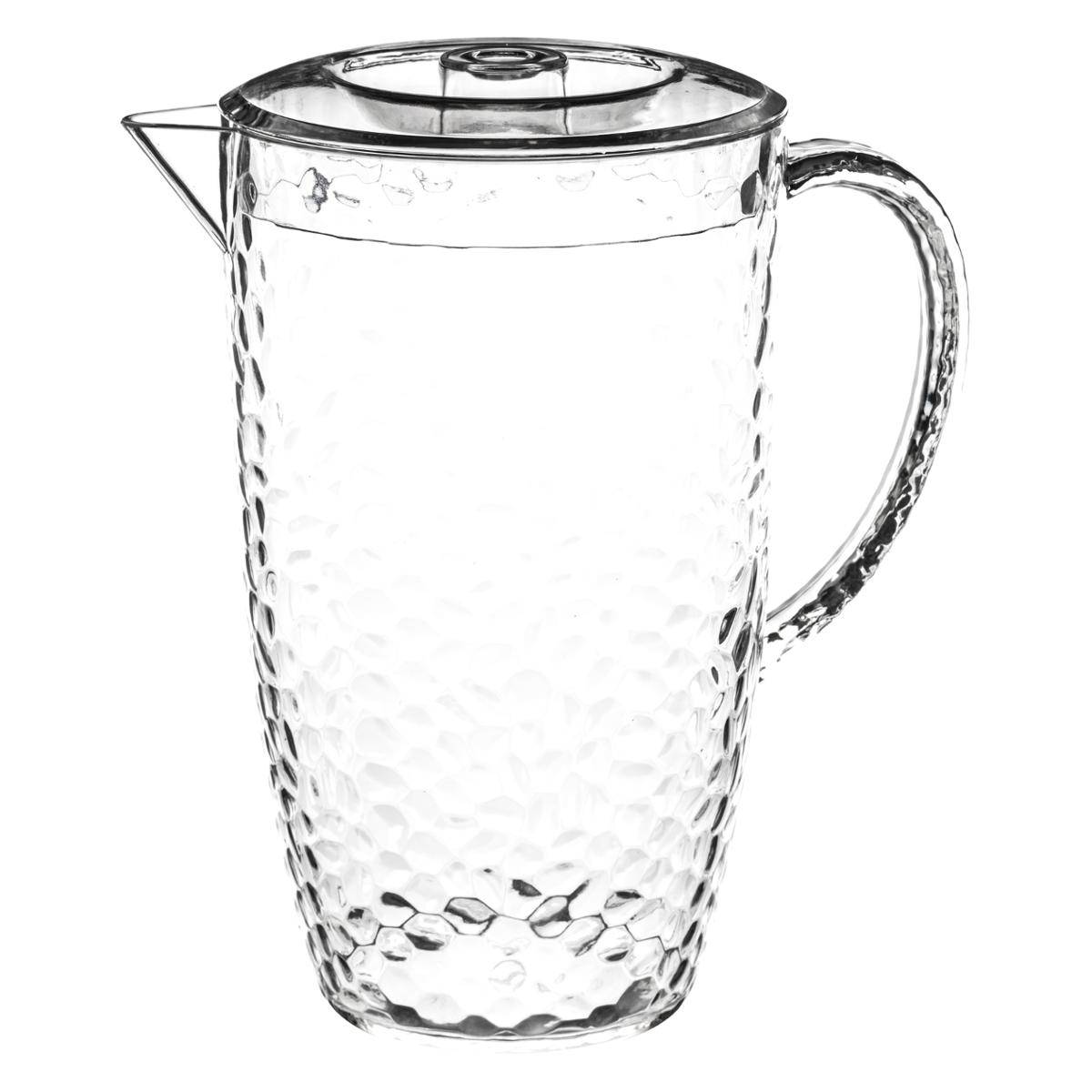 Pichet 2L martelé avec couvercle ESTIVA transparent, 5FIVE SIMPLY SMART