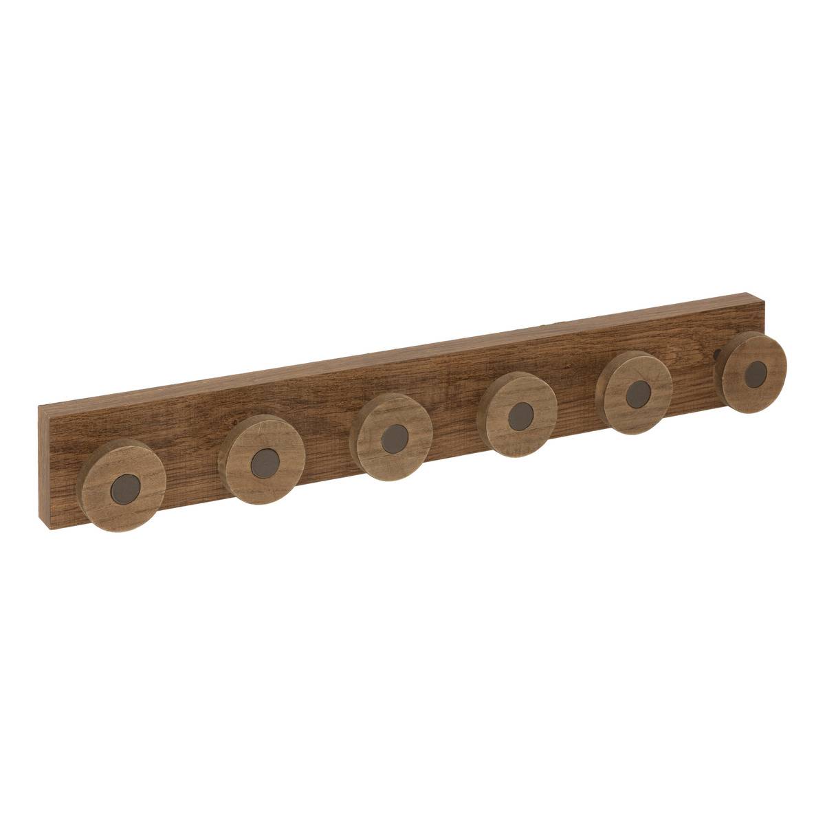 Patère murale 6 crochets en bois design industriel COME marron, 5FIVE SIMPLY SMART