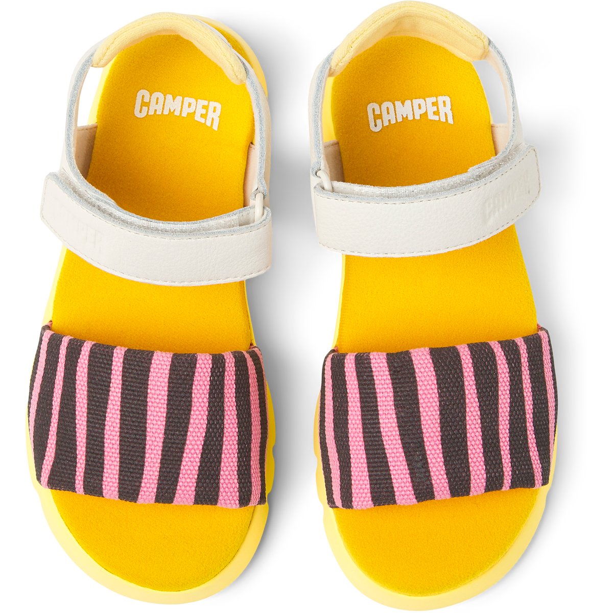 Sandales Oruga cuir jaune / blanc / rose, CAMPER