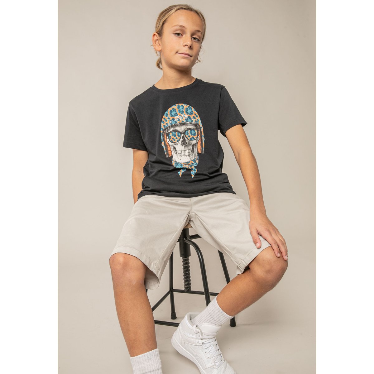 T-shirt garçon en coton WANDER black, DEELUXE