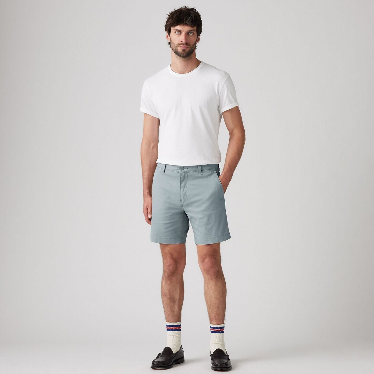 Short XX Chino STD II coton et lin bleu, LEVI'S
