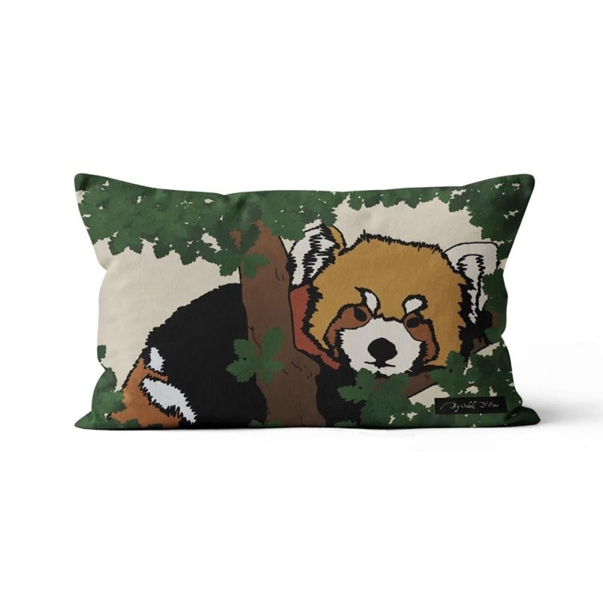 Housse de coussin Safari Panda Roux 32x50 beige, DECORATIE