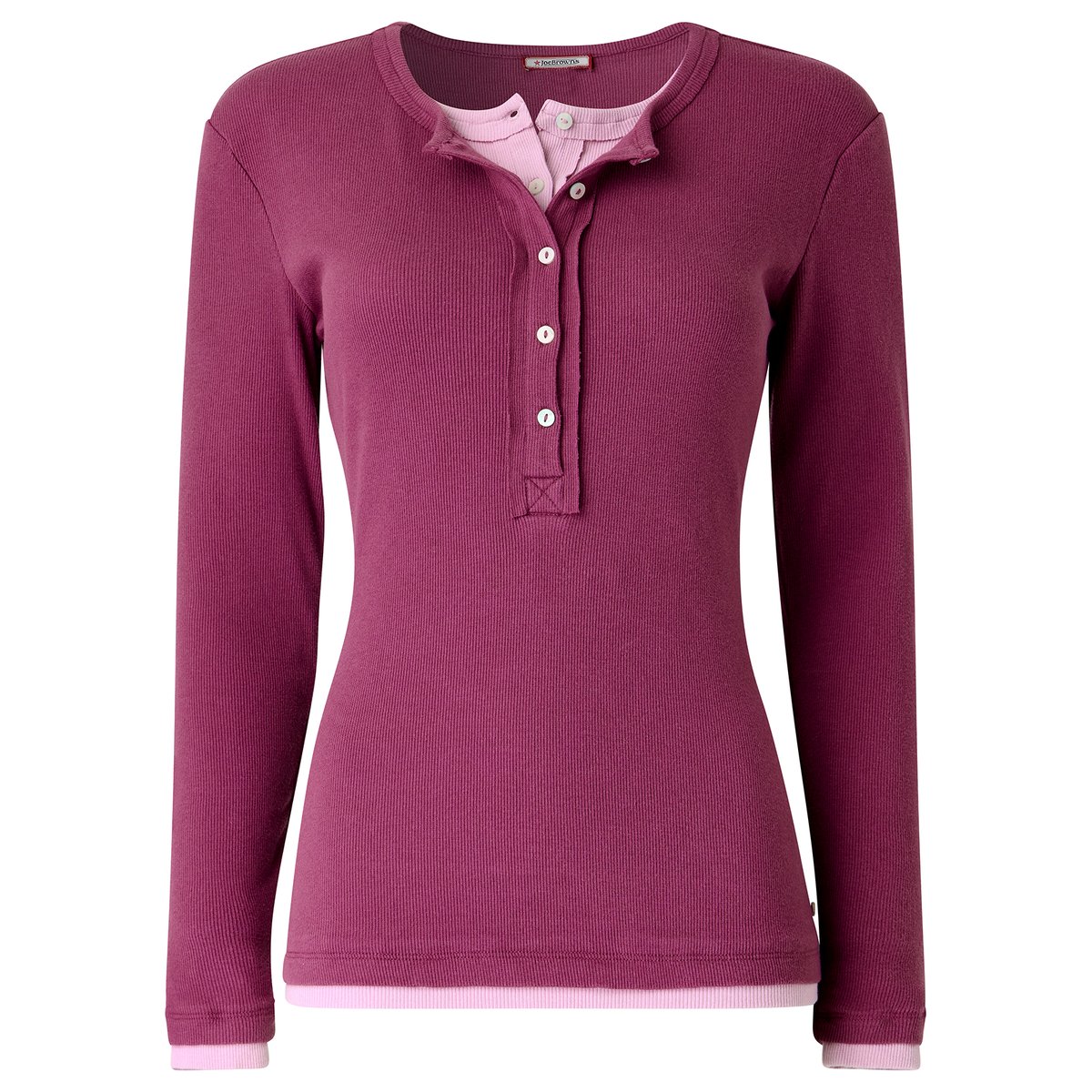 Henley en Jersey Double Épaisseur Margot violet, JOE BROWNS