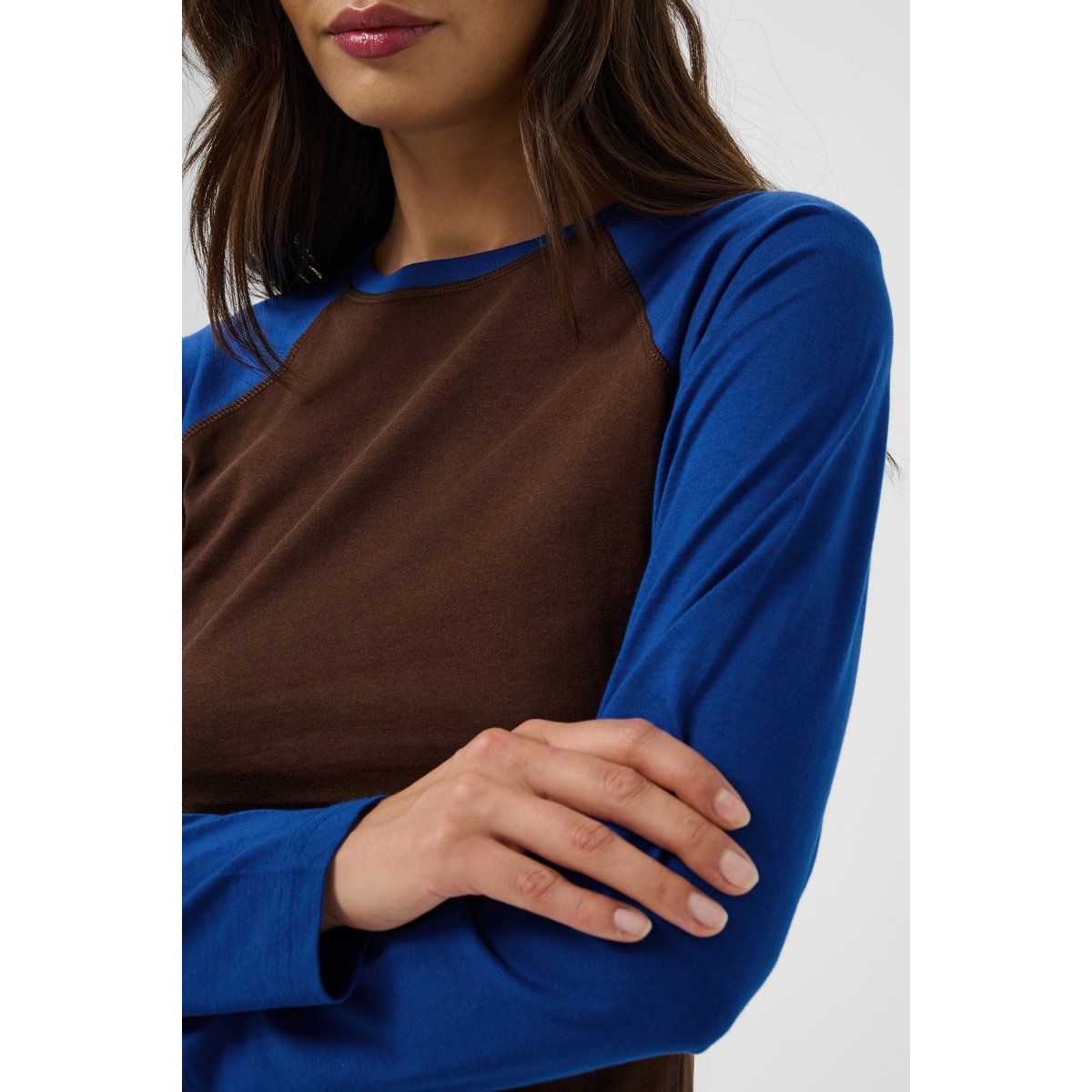 T-shirt à manches longues marorn coffee bean/blue sl, KAFFE