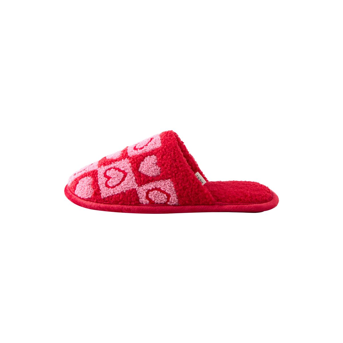 Chaussons mules à carreaux et cœur rose/rouge, NEXT