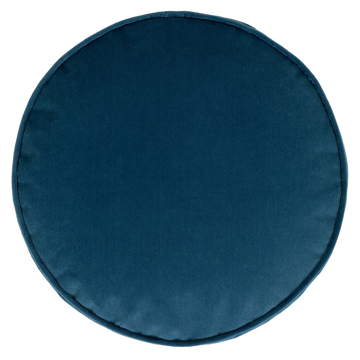 Pouf repose-pieds rond en velours mat Oeko-Tex® - MILANO bleu marine, ICON