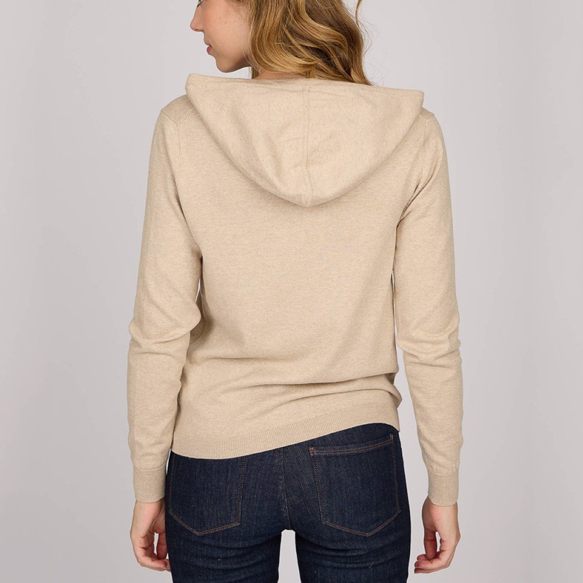 Cardigan zippé beige, MISE AU GREEN