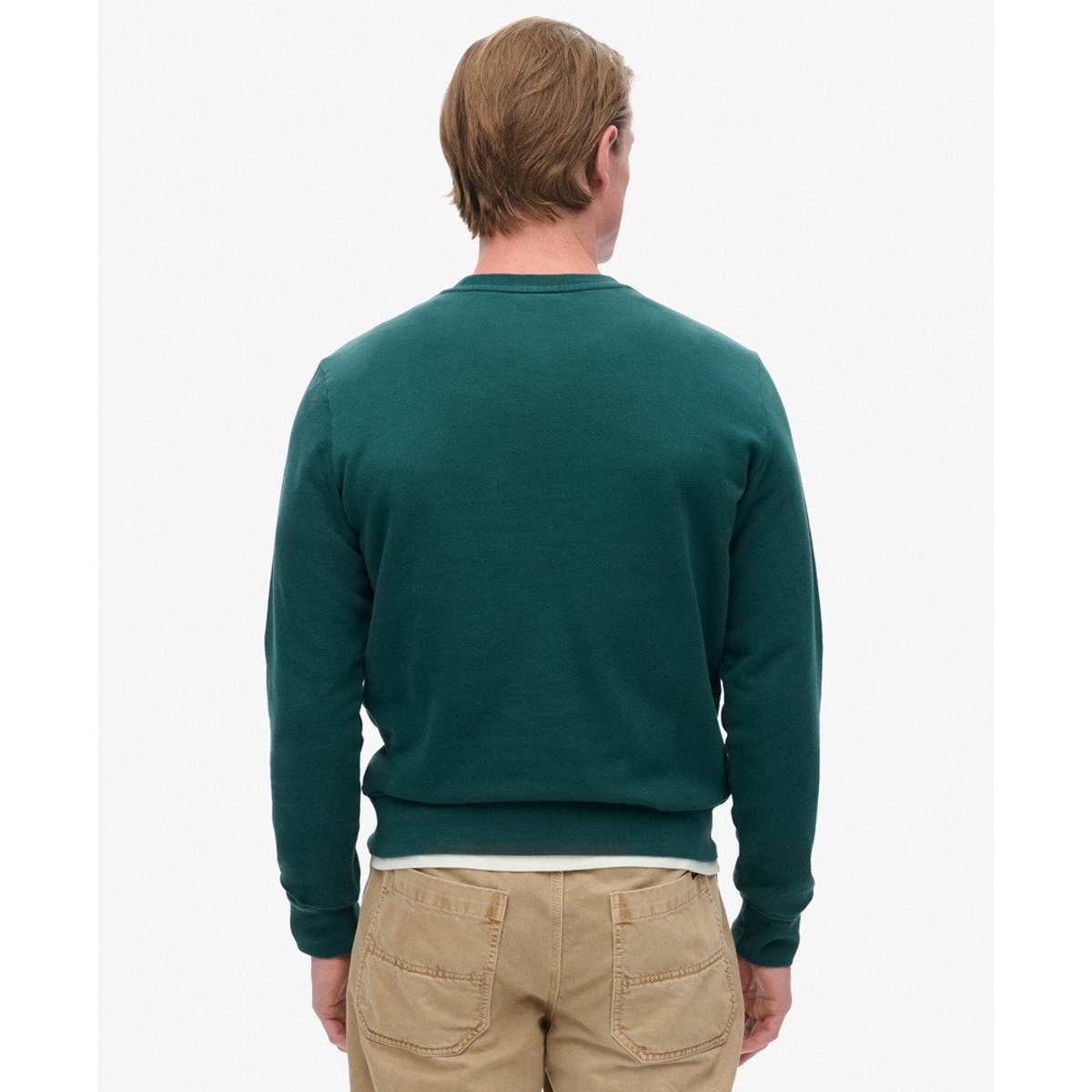Sweat classique Vintage Logo Heritage Chest vert pinède foncé, SUPERDRY