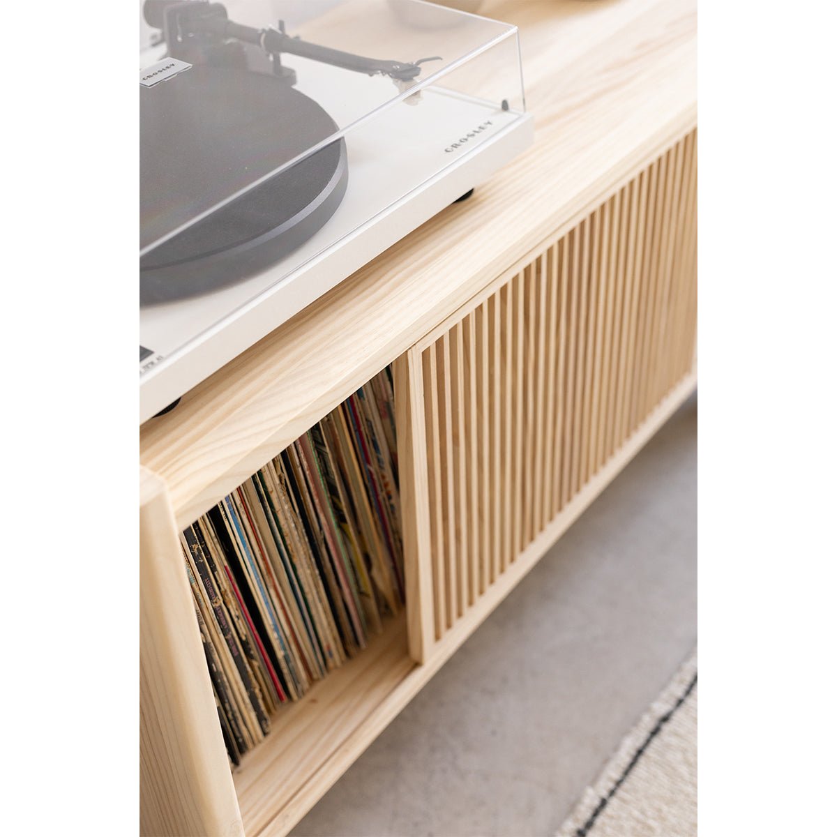 Meuble TV en pin massif non verni MENDIA PETIT bois clair, NAAN FURNITURE