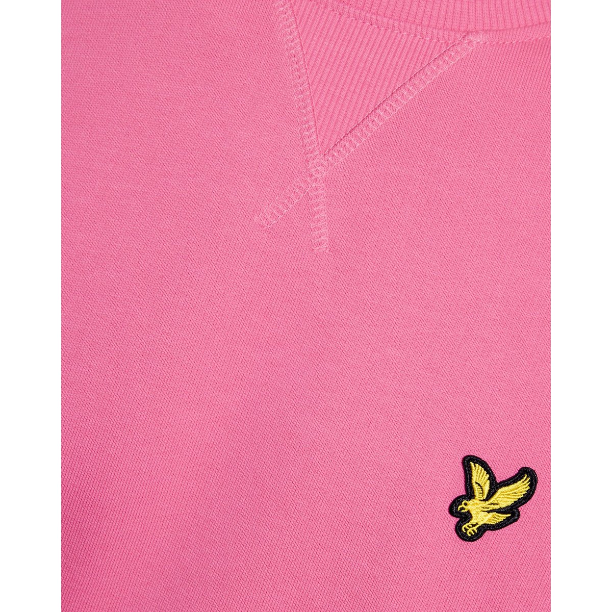 Sweat-shirt col rond en coton rose vif, LYLE & SCOTT