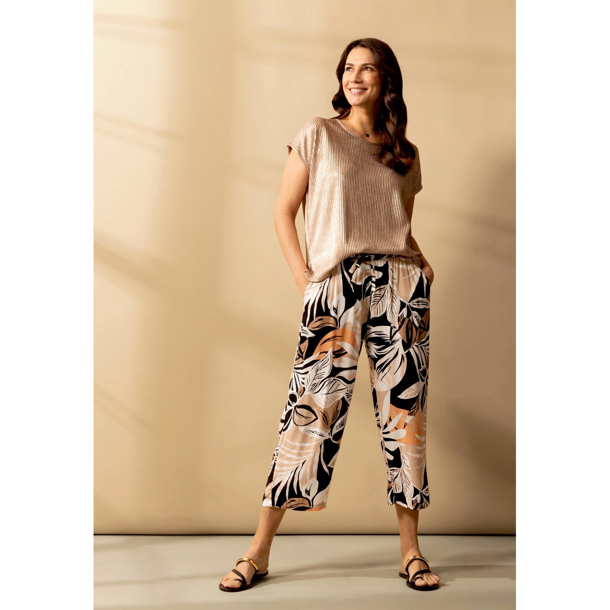 Haut casual à effet brillant beige, BETTY BARCLAY