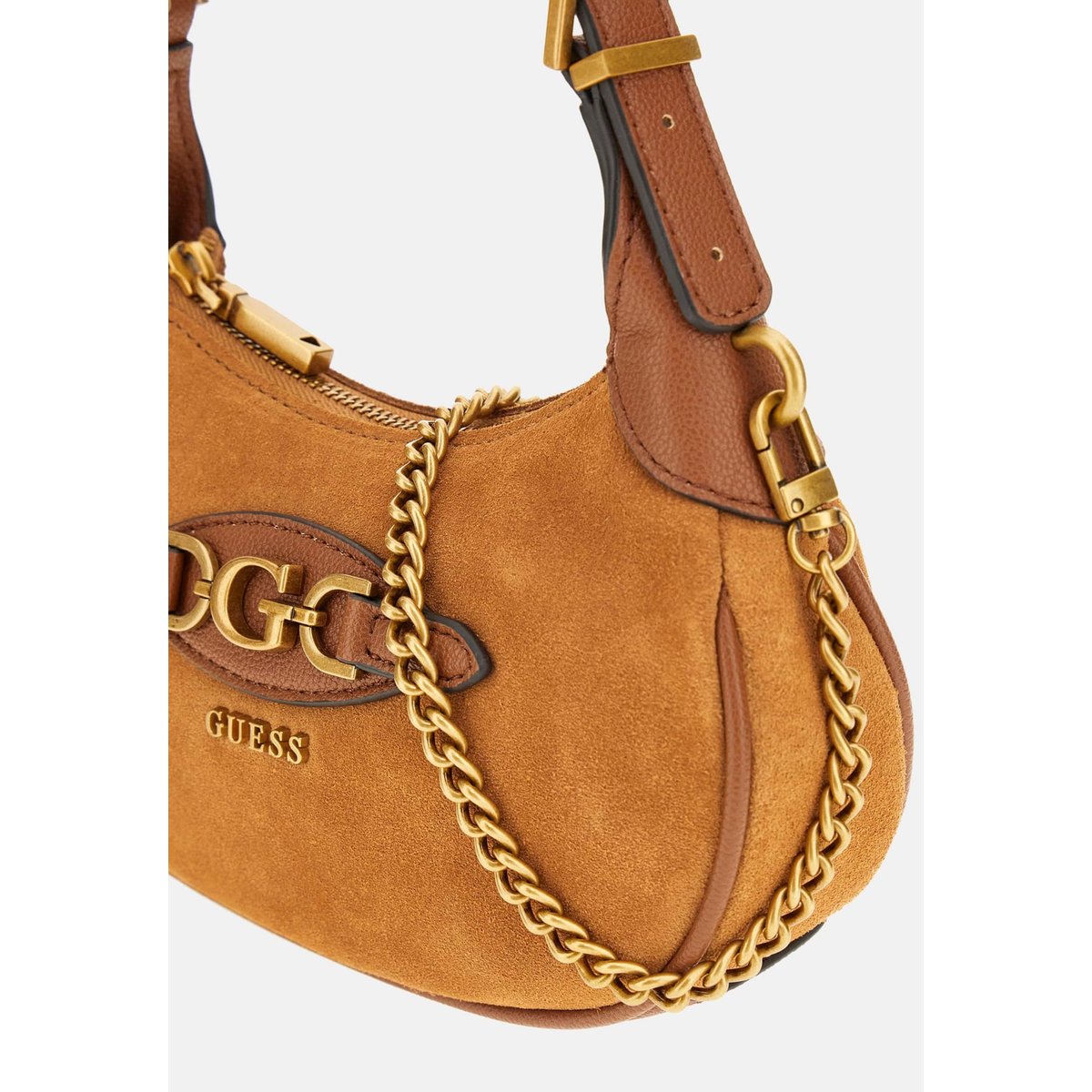 Mini Sac D'épaule Malva Daim marron, GUESS