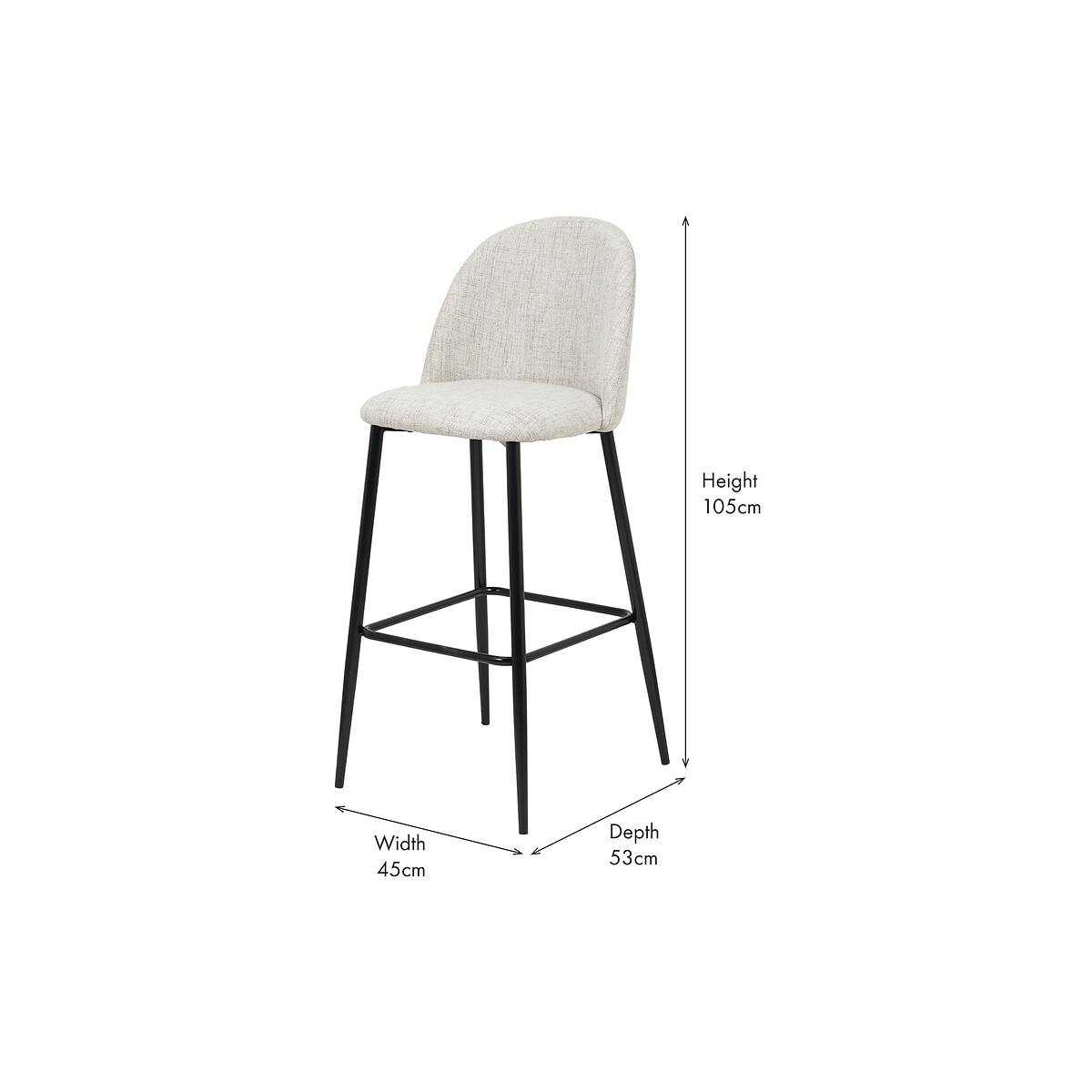 Tavi Linen & Metal Bar Stool linen, SO'HOME