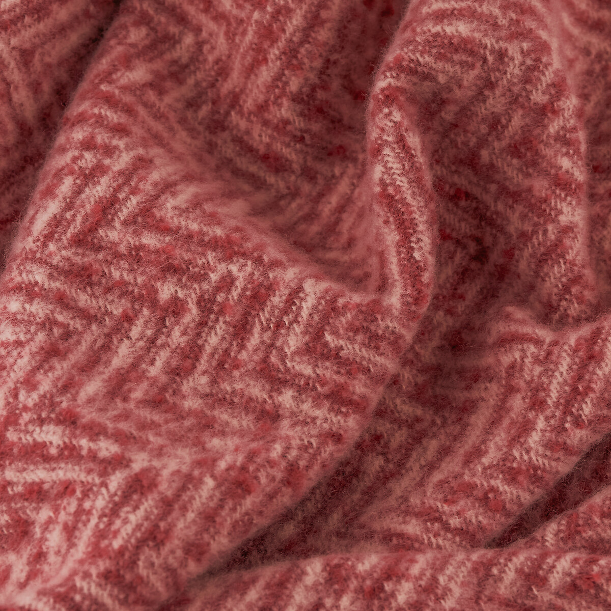 Tweedie Brushed Herringbone Throw burgundy/pink, FURN.