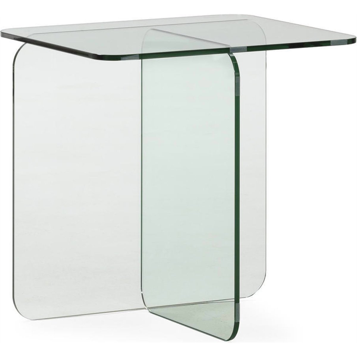 Table de chevet en verre transparent, RECOLLECTION