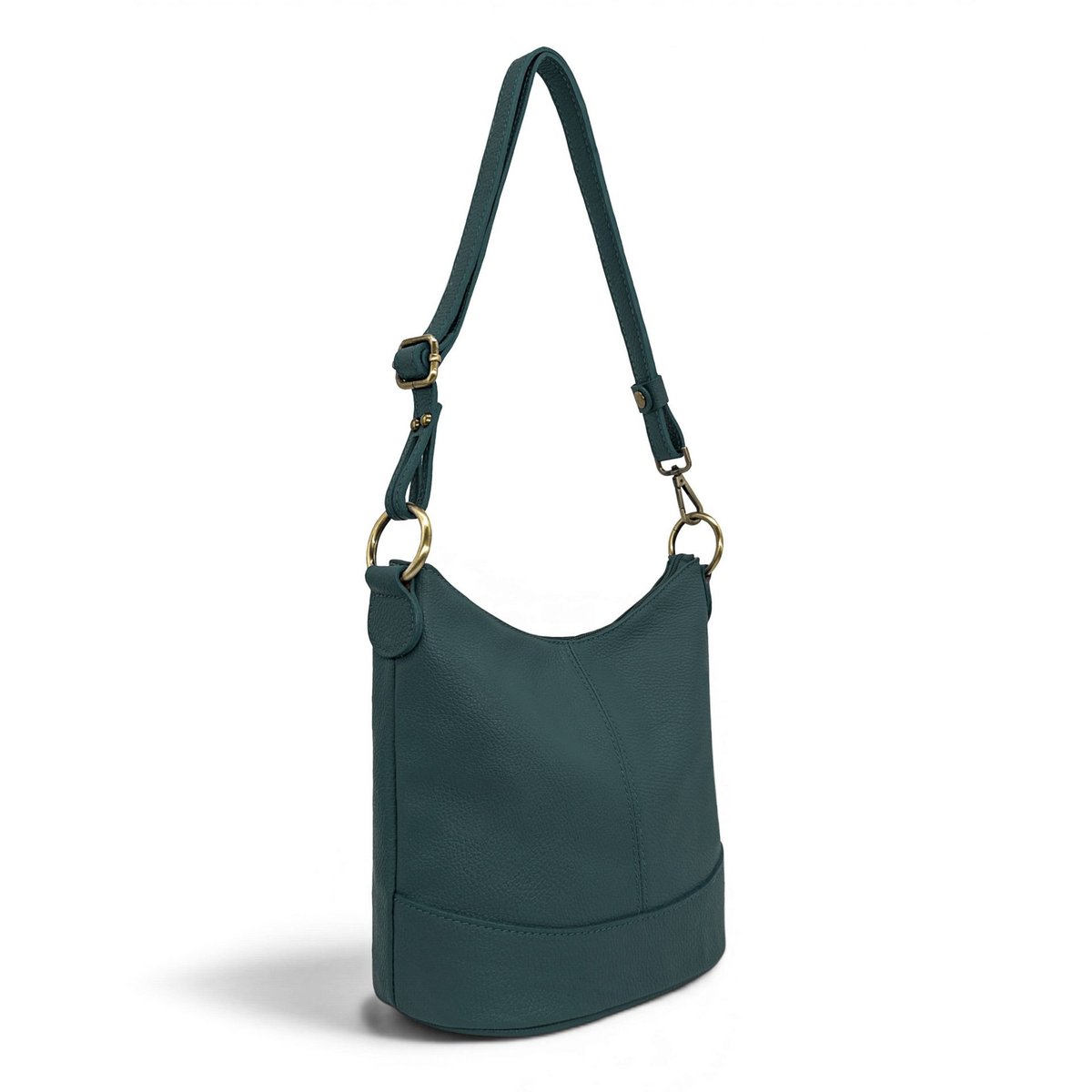 Sac seau en cuir grainé italien BEAUBOURG vert canard, OH MY BAG