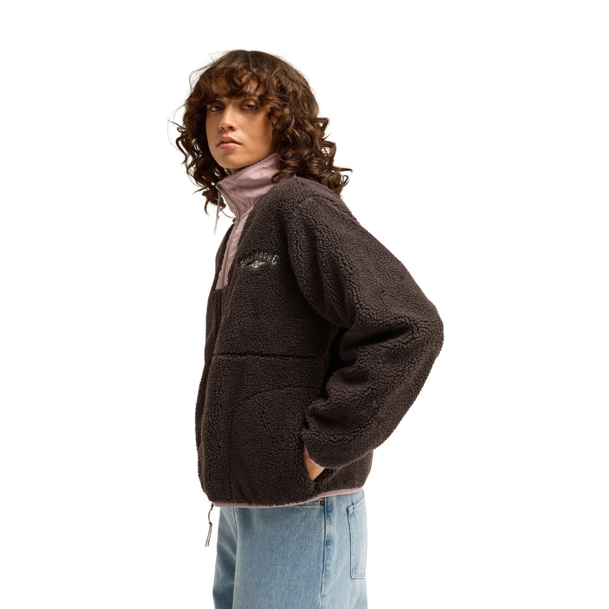 Polaire zippée en sherpa MOUNTAIN LIFE noir black sands, BILLABONG