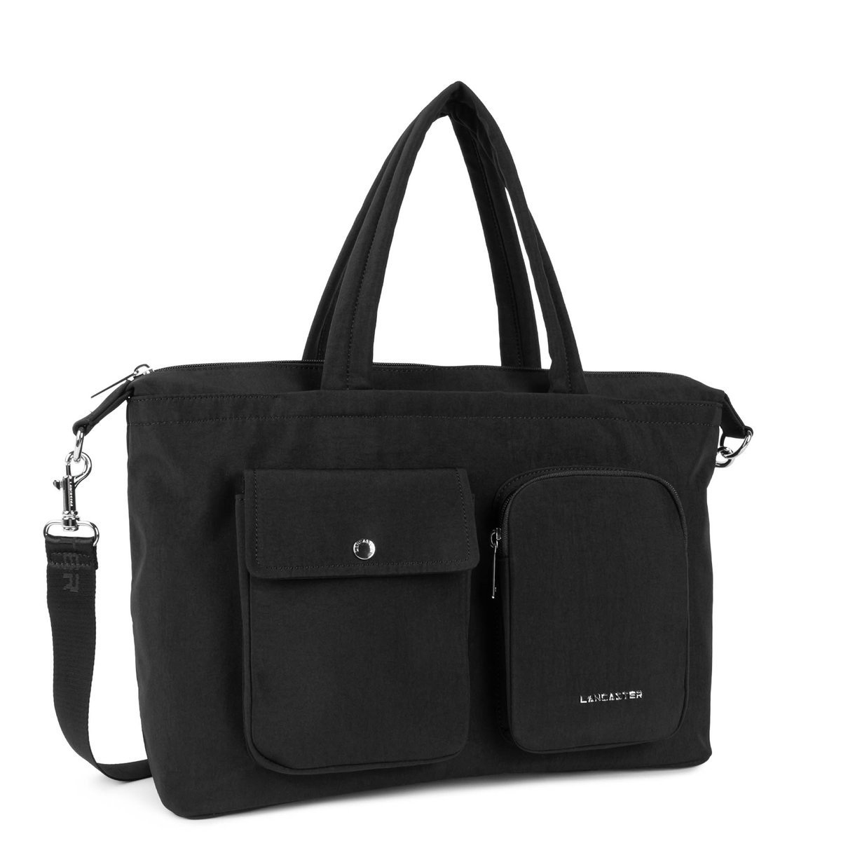 Sac cabas main BASIC POCKET noir, LANCASTER