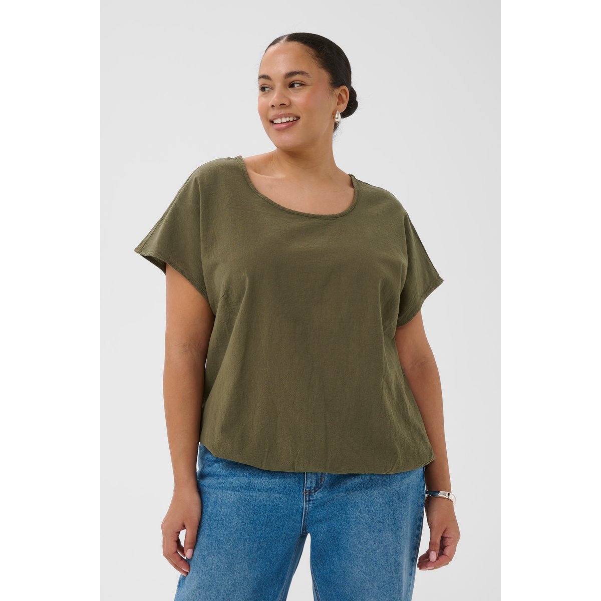 Blouse à manches courtes vert grape leaf, KAFFE CURVE