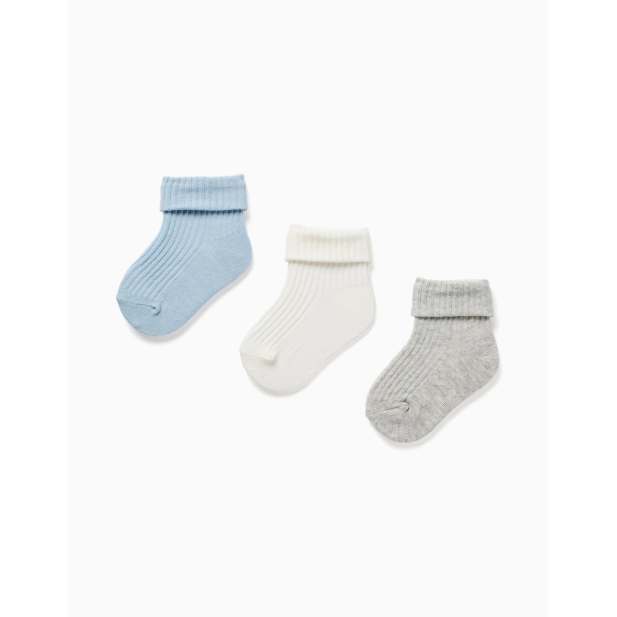 Pack 3 Paires de Chaussettes Côtelées bleu clair, ZIPPY