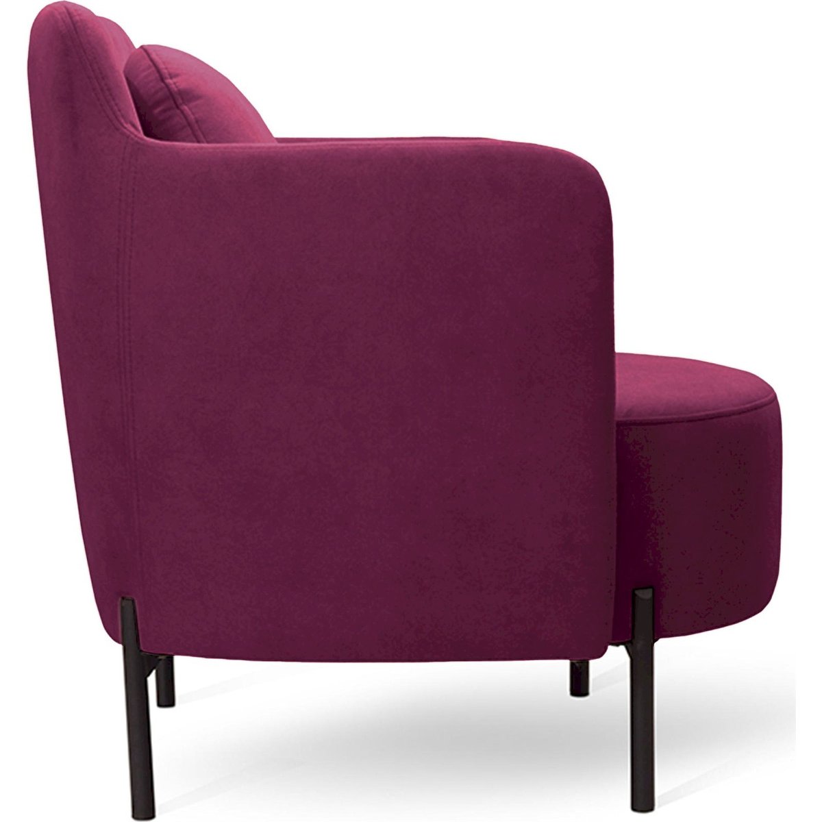 Fauteuil lounge VENESSEL enveloppant velours bordeaux velours et noir, RECOLLECTION