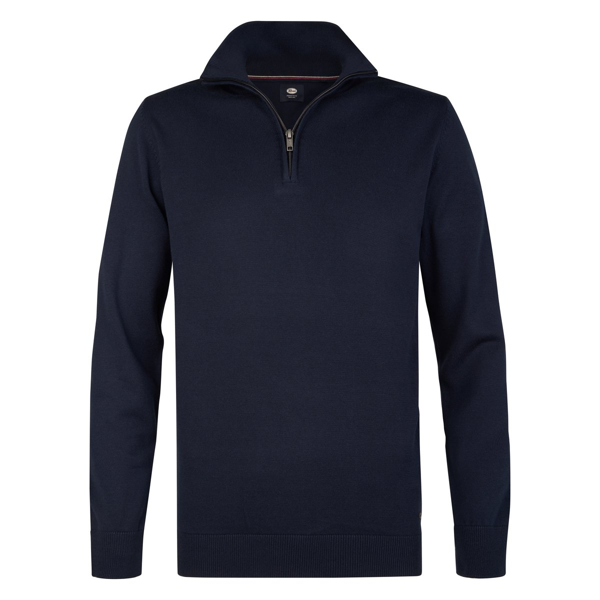 Pull maille fine demi-zippé wheel bleu navy blue, PETROL INDUSTRIES