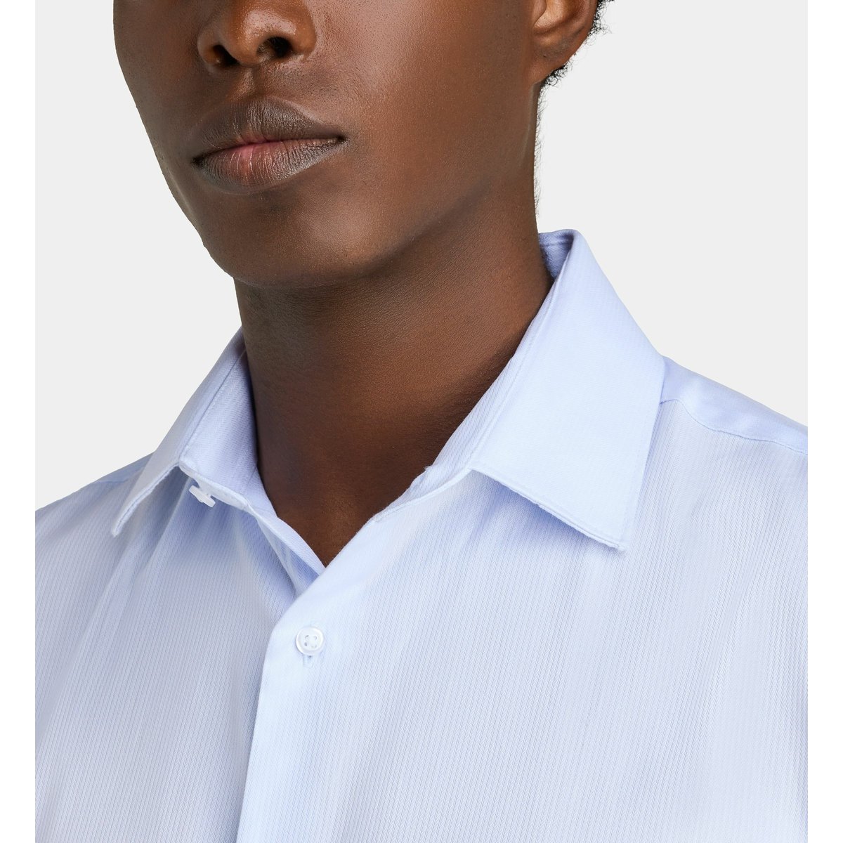 Chemise droite hsrtax sans repassage en coton bleu clair, GALERIES LAFAYETTE