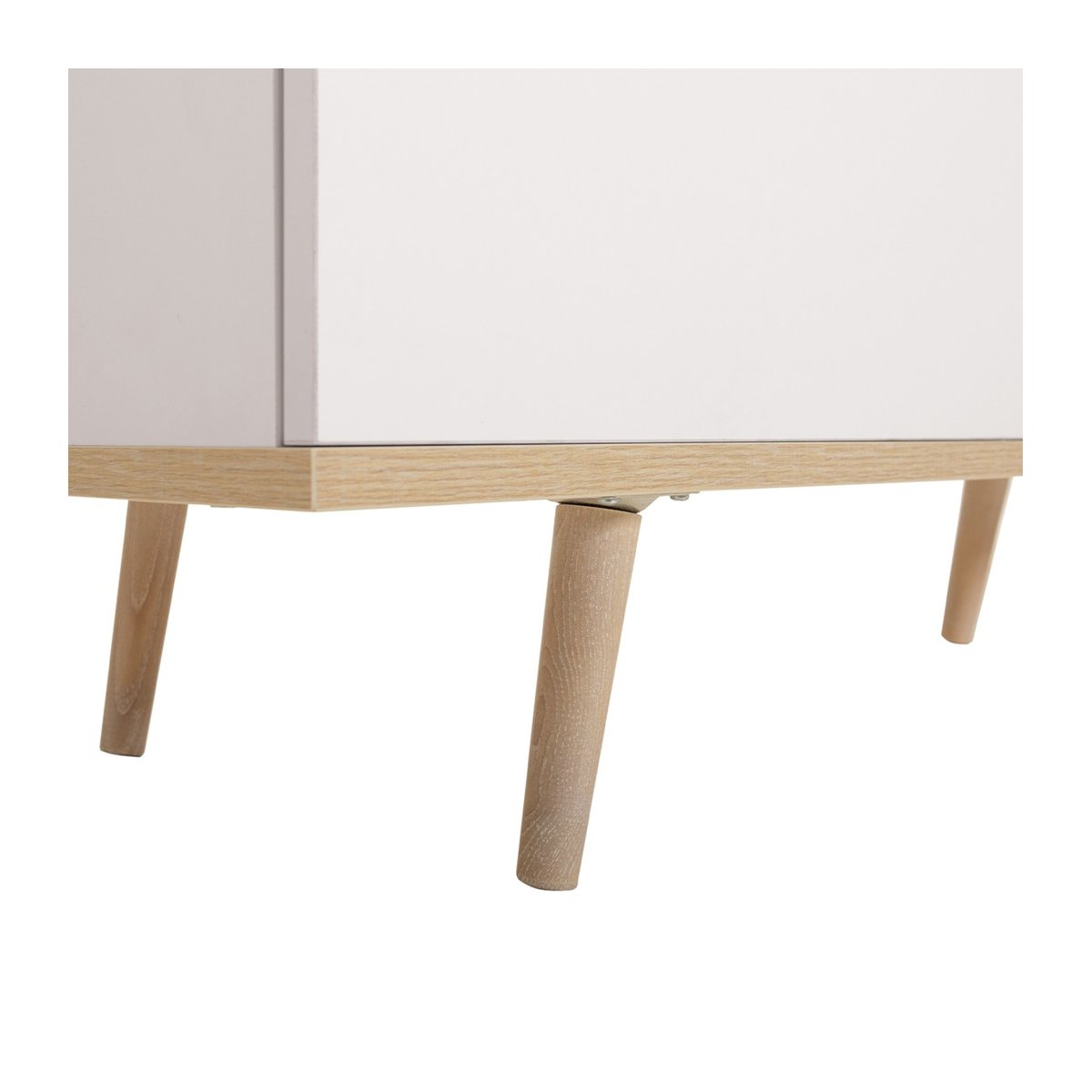 Meuble TV 2 Portes 2 Niches L160 cm - COPENHAGUE blanc, CALICOSY