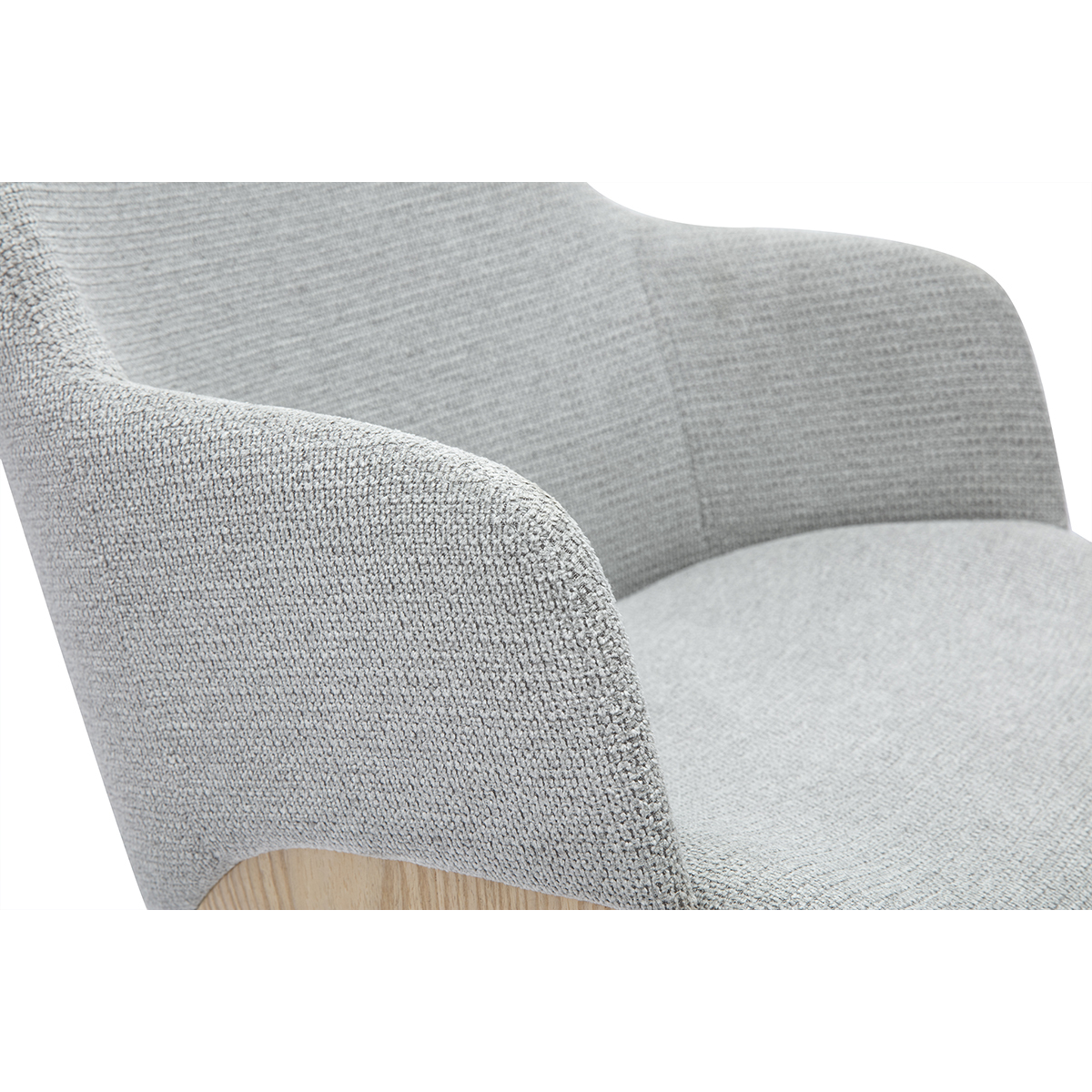Chaise en tissu chenille gris et bois clair EARL gris, MILIBOO