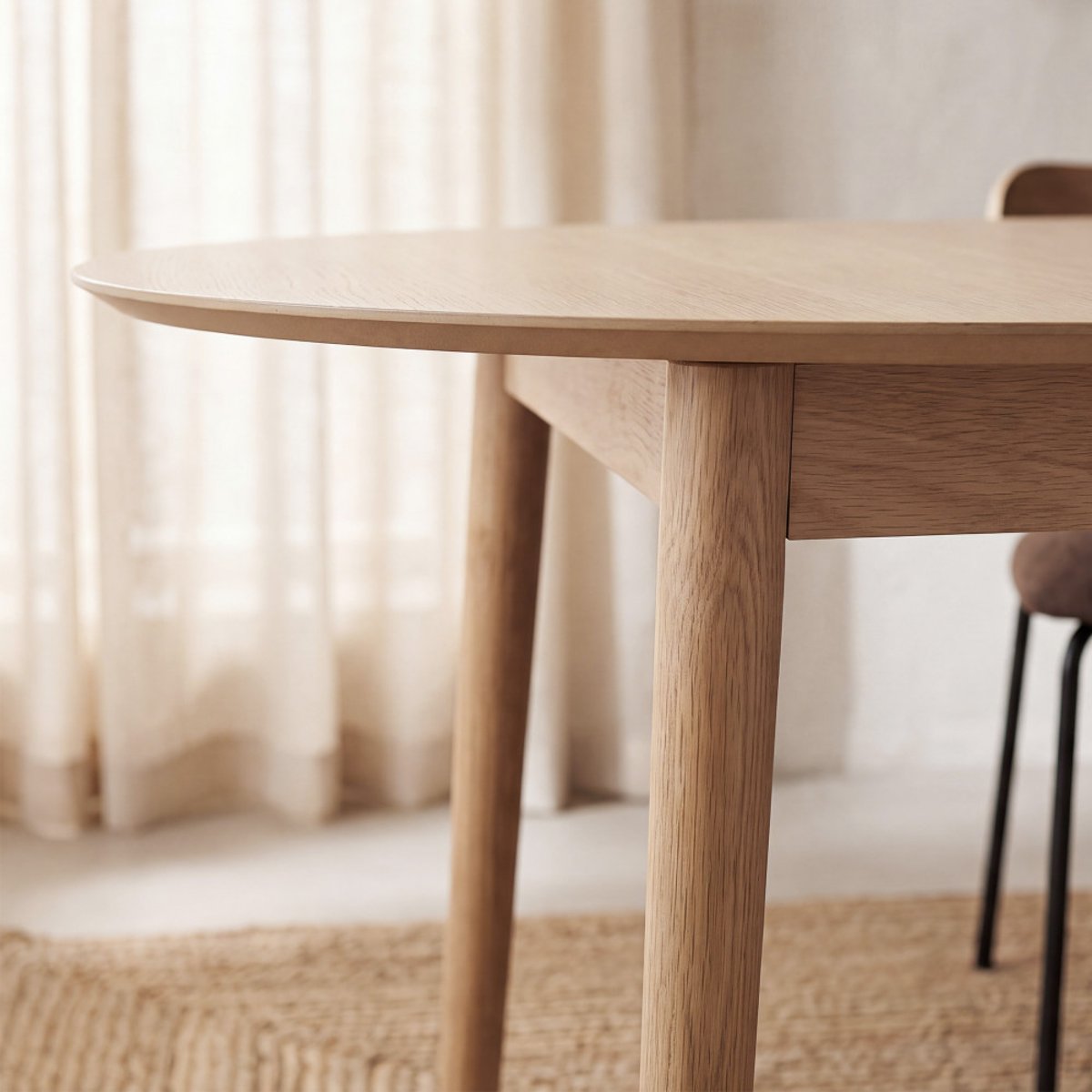 Table à manger extensible en bois 6 à 10 personnes 180-220cm - ESSENTIA bois clair, DRAWER