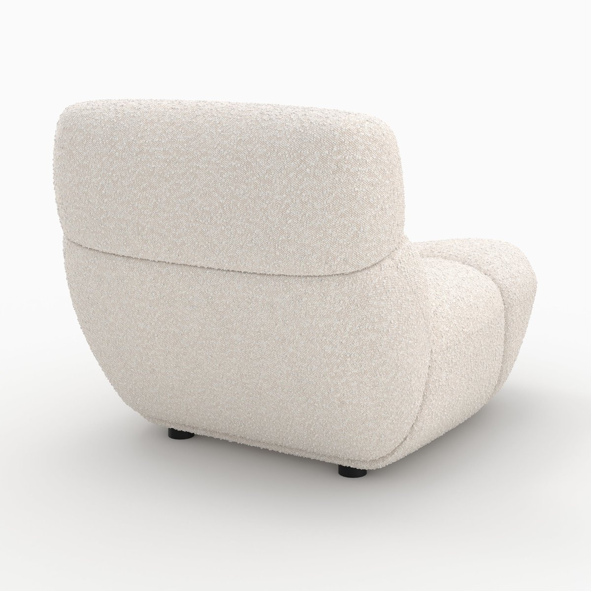 Fauteuil en tissu bouclé - TEDDY blanc, MAISON PAVANE