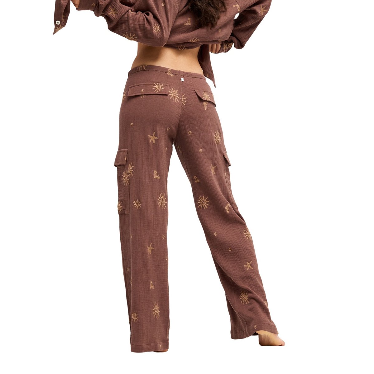 Pantalon de plage décontracté STARDUST SAND. marron pepper corn sunny ditsy, ROXY
