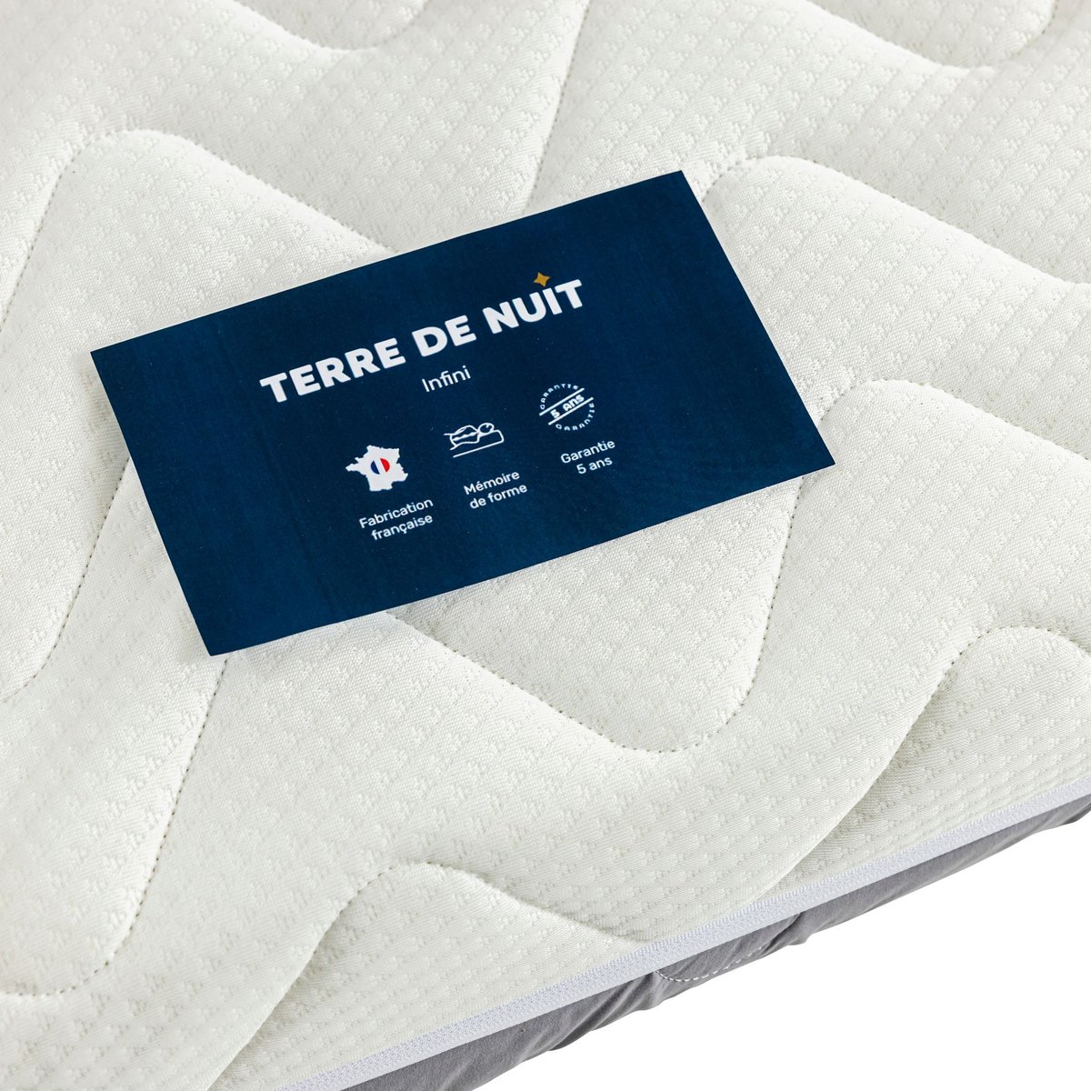 Matelas mémoire de forme 12 cm Infini couleur unique, TERRE DE NUIT