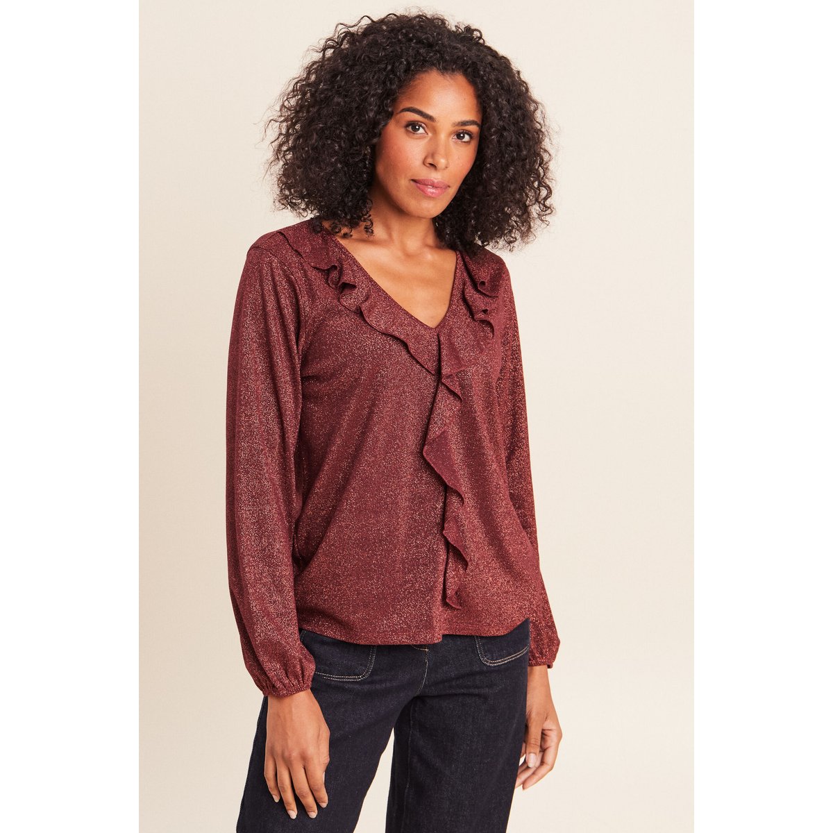Blouse manches longues orange foncé, BREAL