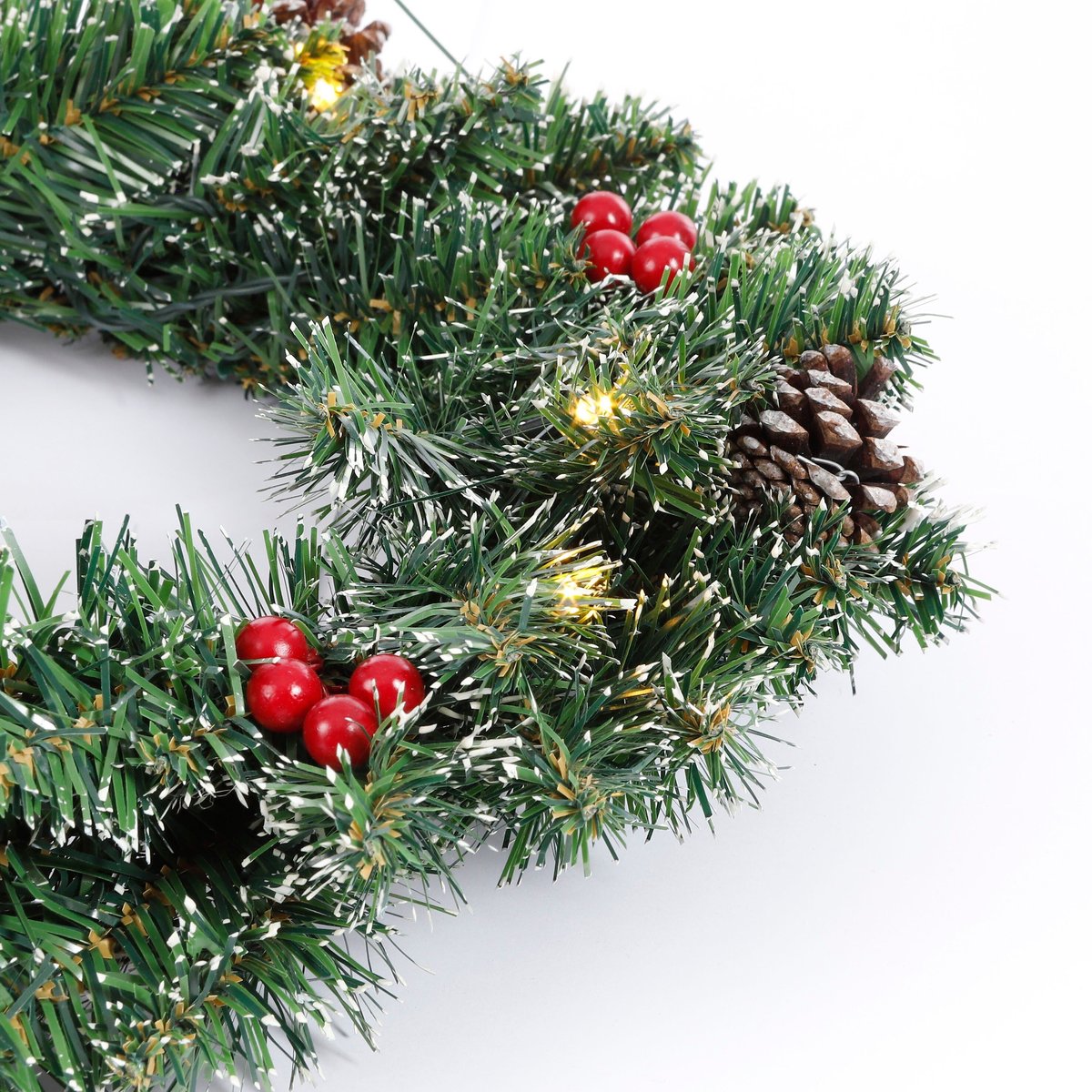 Couronne de Noël avec LED CRESTON vert, BLACK BOX TREES