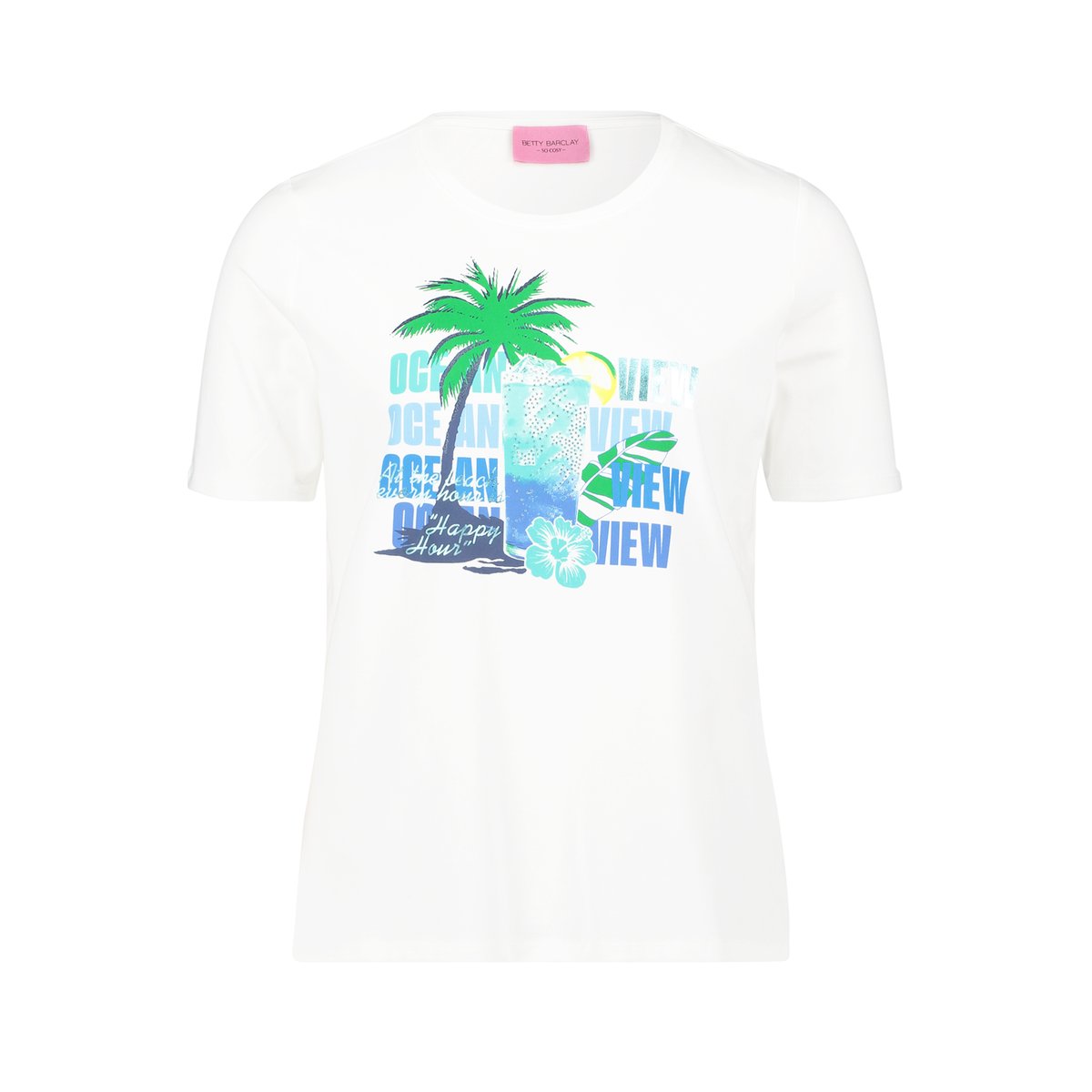 T-shirt basique à impression patch white/blue, BETTY BARCLAY