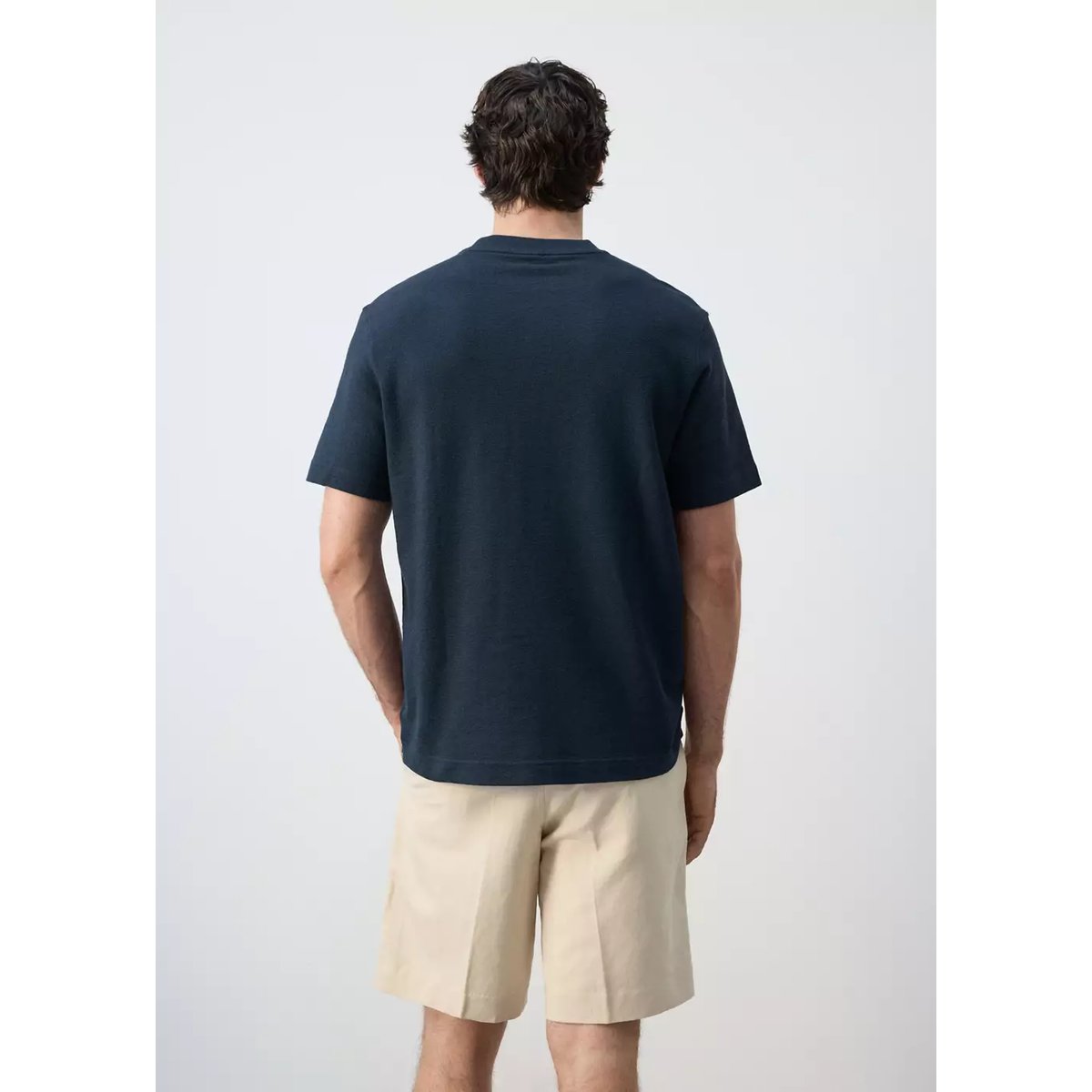 T-shirt 100 % coton regular-fit bleu marine, MANGO MAN