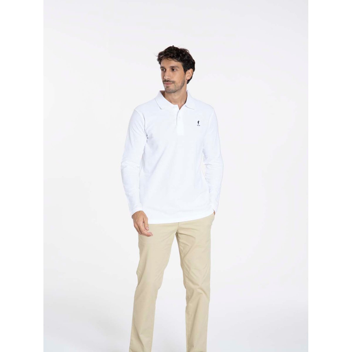 Polos manches longues en coton ORLEANS blanc, GENTLEMAN FARMER