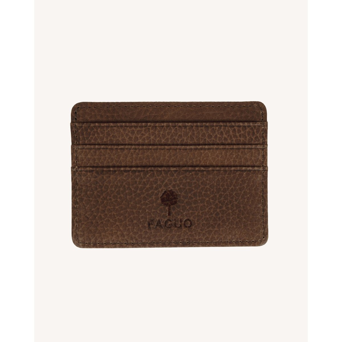 Porte-cartes cuir CARD HOLDER camel, FAGUO