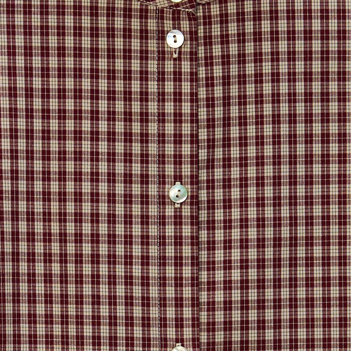 Chemise manches longues à carreaux en coton BIO GOTS pudding, MONOPRIX