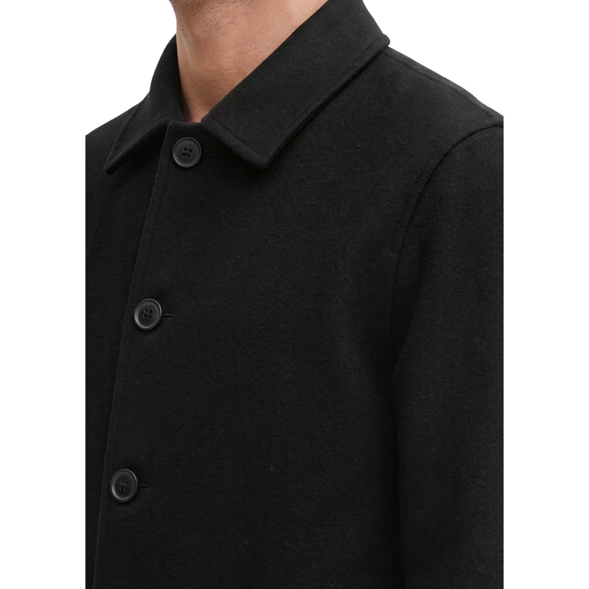 Veste en laine coupe classique en laine mélangée double face toute douce noir, MARC O'POLO