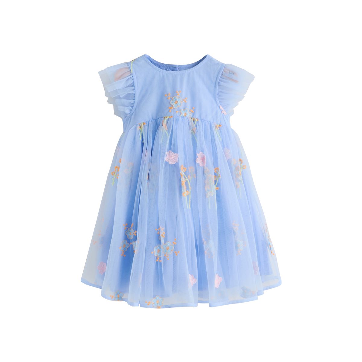 Robe brodée en maille bleu, NEXT
