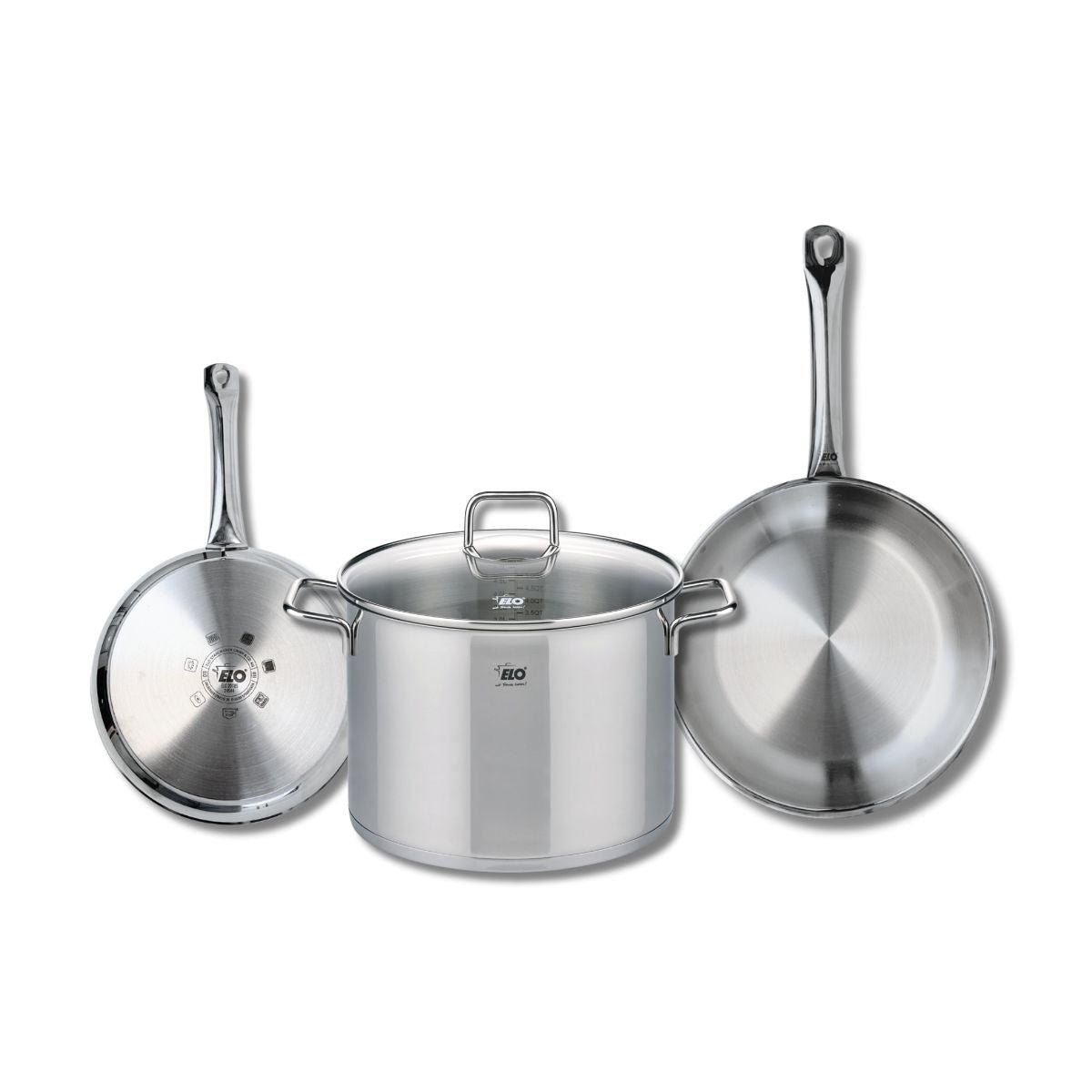 Batterie 2 poêles 24/28cm + 1 faitout 26cm PROFI CITRIN gris, ELO