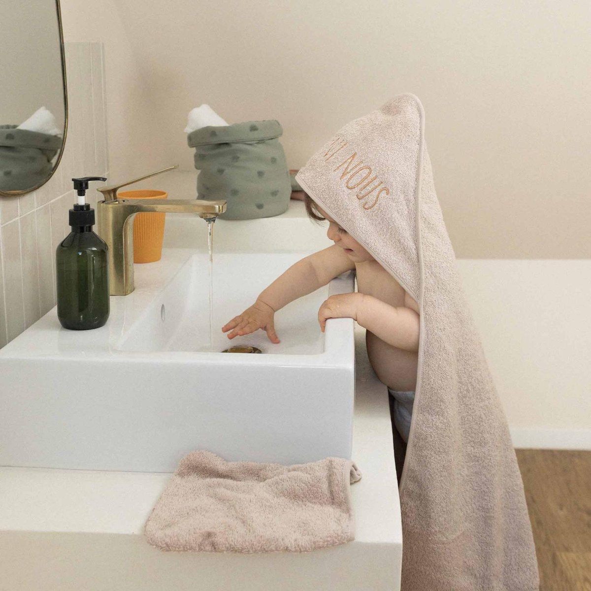 Set de bain Mini nous beige, TROIS KILOS SEPT