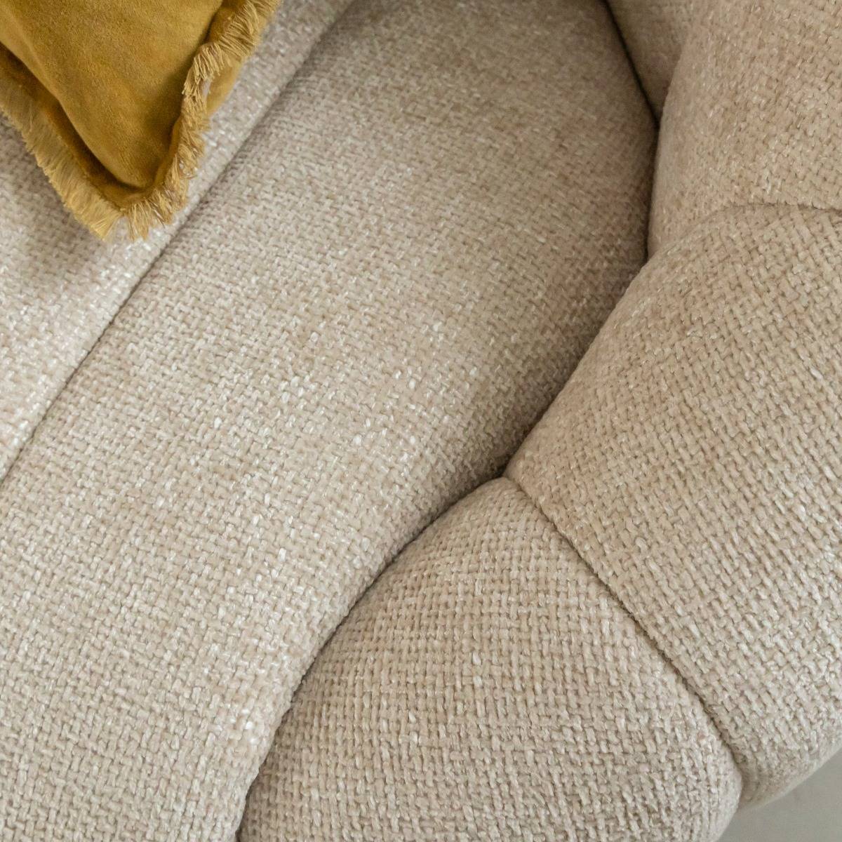 Canapé en tissu arrondi AXEL beige, MADE IN MEUBLES 
