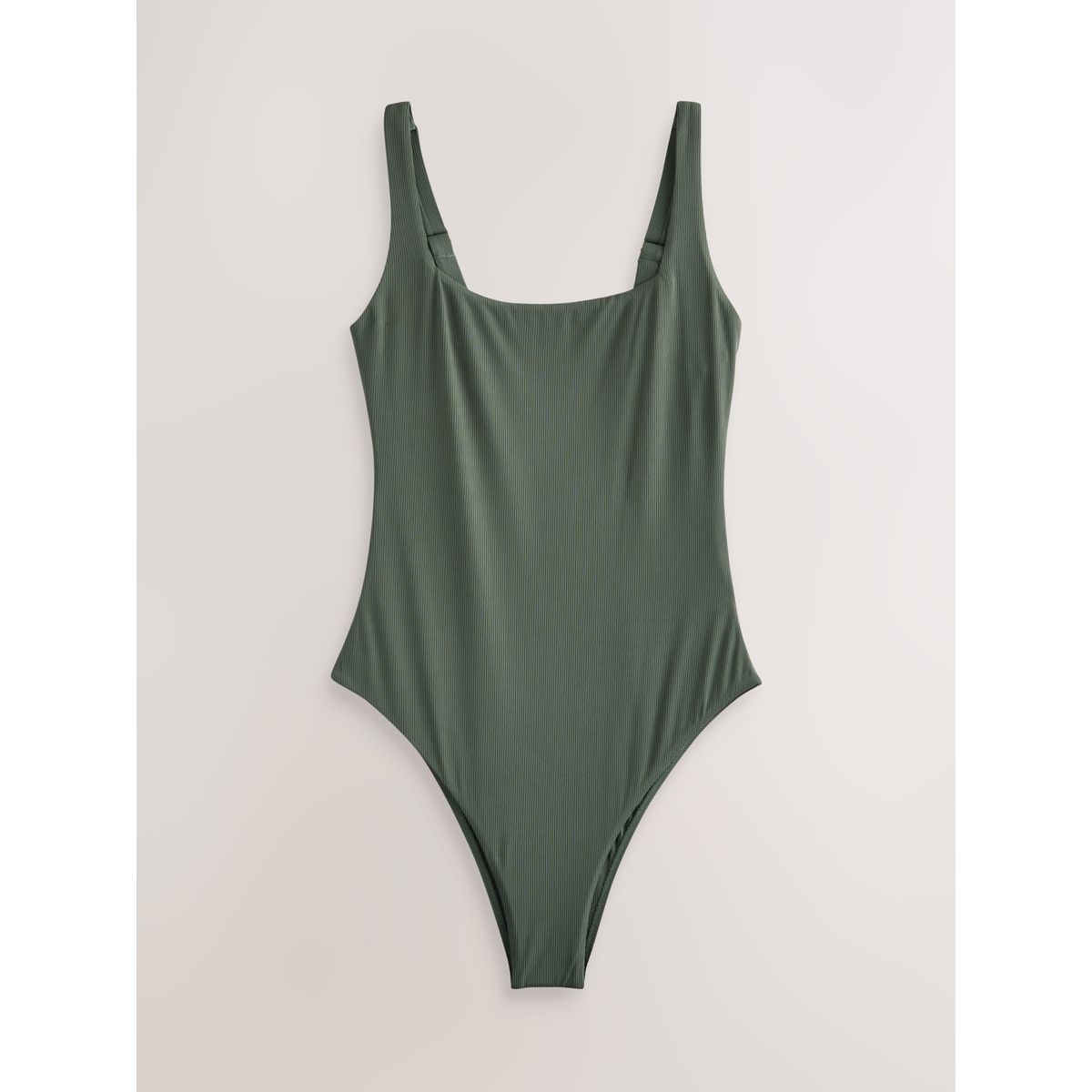 Maillot de bain à encolure carrée, lot 3 rouge/vert kaki/noir côtelé, NEXT
