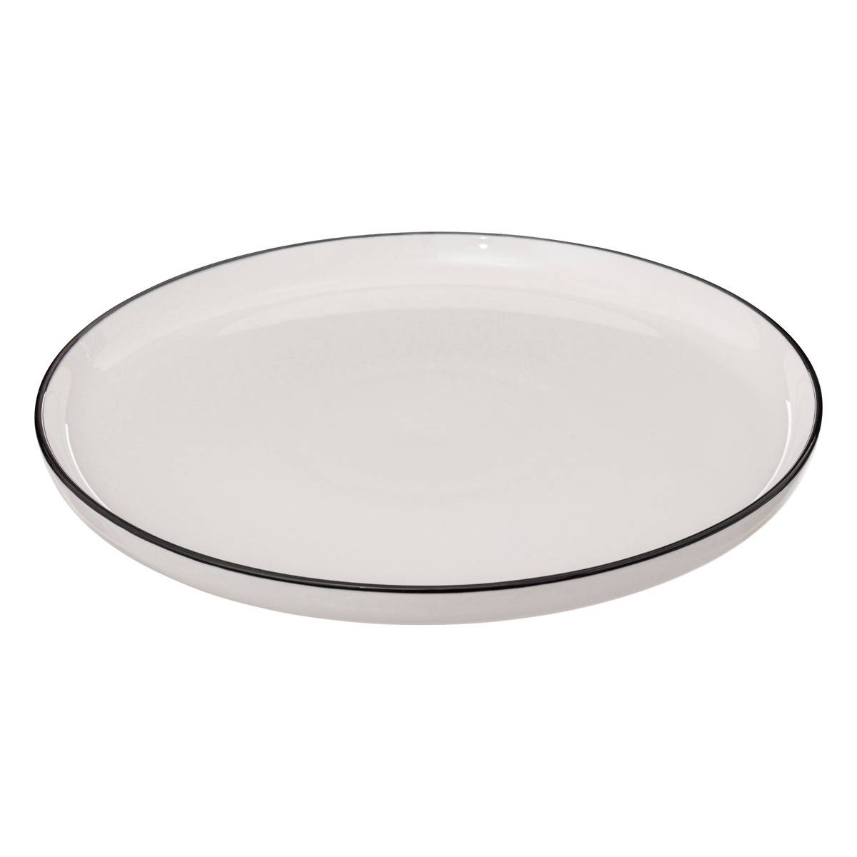 Lot de 6 assiettes plates en porcelaine ALIX blanc, SECRET DE GOURMET